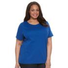 Plus Size Croft & Barrow&reg; Essential Crewneck Tee, Women's, Size: 3xl, Dark Blue