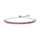 Sterling Silver Lab-created Ruby S-link Lariat Bracelet, Women's, Size: 9, Red