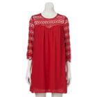Juniors' Speechless Lace Illusion Shift Dress, Girl's, Size: Medium, Brt Pink