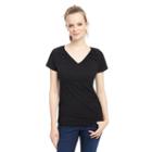 Maternity Oh Baby By Motherhood&trade; Pull-down Nursing Tee, Women's, Size: Small, Black