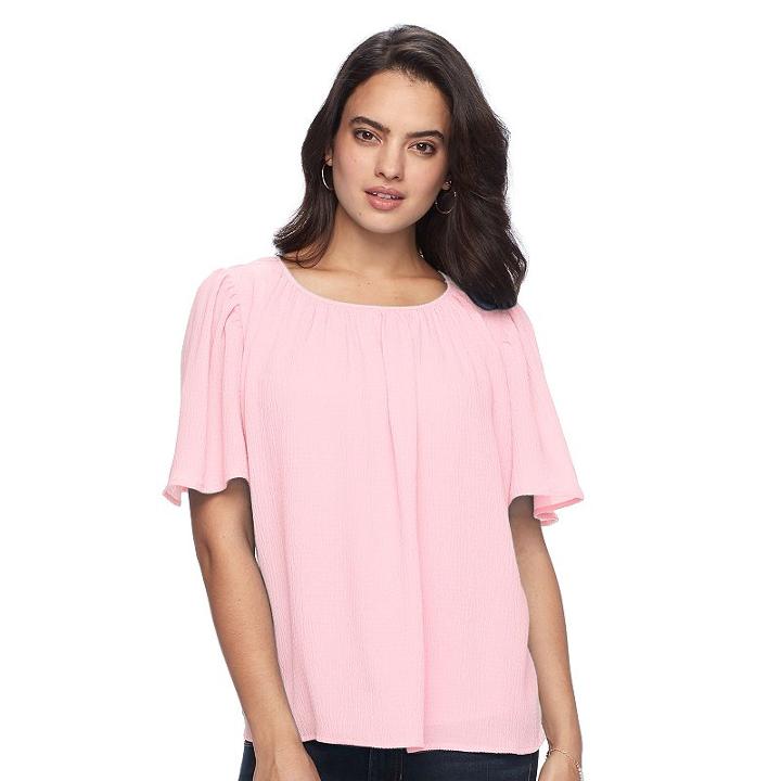 Women's Double Click Flutter Tee, Size: Xl, Med Pink