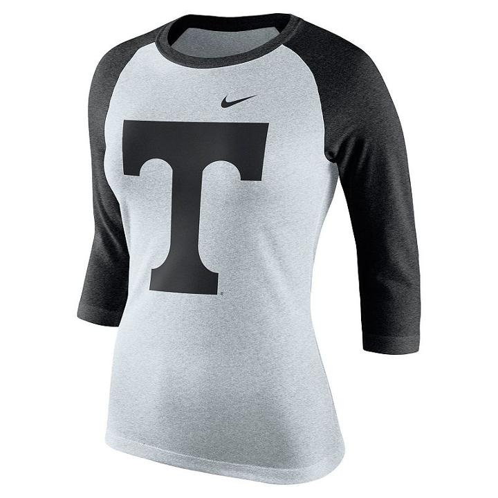 Women's Nike Tennessee Volunteers Oatmeal Raglan Tee, Size: Small, Natural