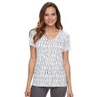 Petite Apt. 9&reg; Essential V-neck Tee, Women's, Size: L Petite, White