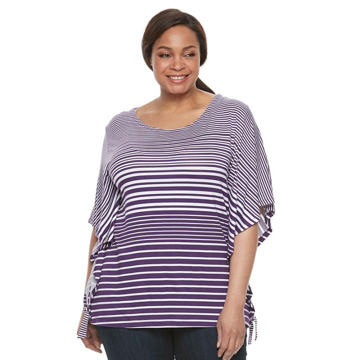 Plus Size Croft & Barrow&reg; Printed Flutter Top, Women's, Size: 1xl, Purple