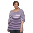 Plus Size Croft & Barrow&reg; Printed Flutter Top, Women's, Size: 1xl, Purple