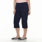 Plus Size Croft & Barrow&reg; Lace-up Capri Jeans, Women's, Size: 2 - Regular, Blue