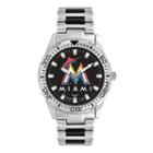Game Time, Men's Miami Marlins Heavy Hitter Watch, Silver