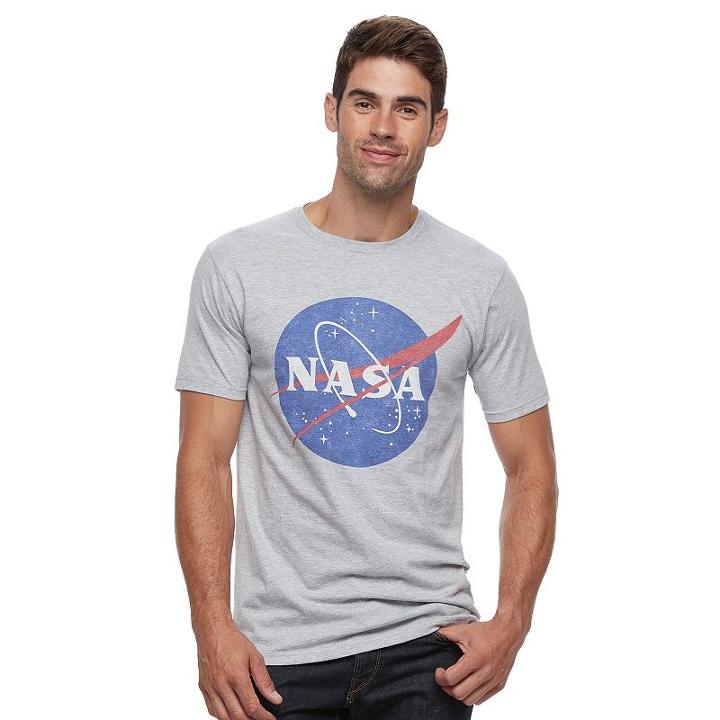 Men's Nasa Logo Tee, Size: Xxl, Grey (charcoal)