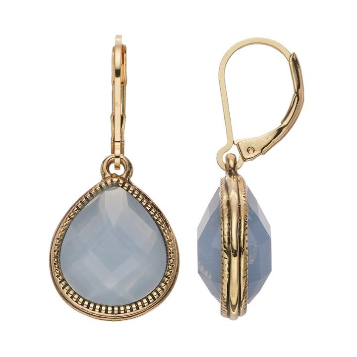 Napier Faceted Inlay Teardrop Earrings, Women's, Blue