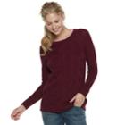 Women's Sonoma Goods For Life&trade; Twist Cable-knit Sweater, Size: Xl, Dark Red