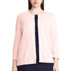 Plus Size Chaps Button-front Cardigan, Women's, Size: 3xl, Pink