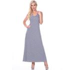 Women's White Mark Striped Maxi Dress, Size: S/m, Blue (navy)