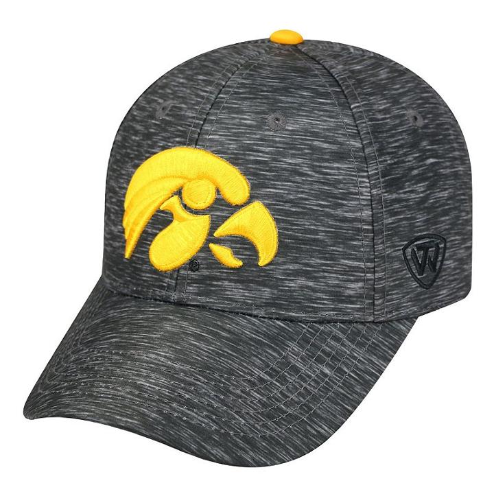 Adult Iowa Hawkeyes Warp Speed Adjustable Cap, Men's, Black
