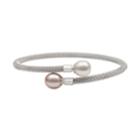 Sterling Silver Freshwater Cultured Pearl Mesh Bracelet, Women's, Size: 7, Pink