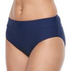 Women's Croft & Barrow&reg; Midrise Scoop Bikini Bottoms, Size: 10, Blue (navy)