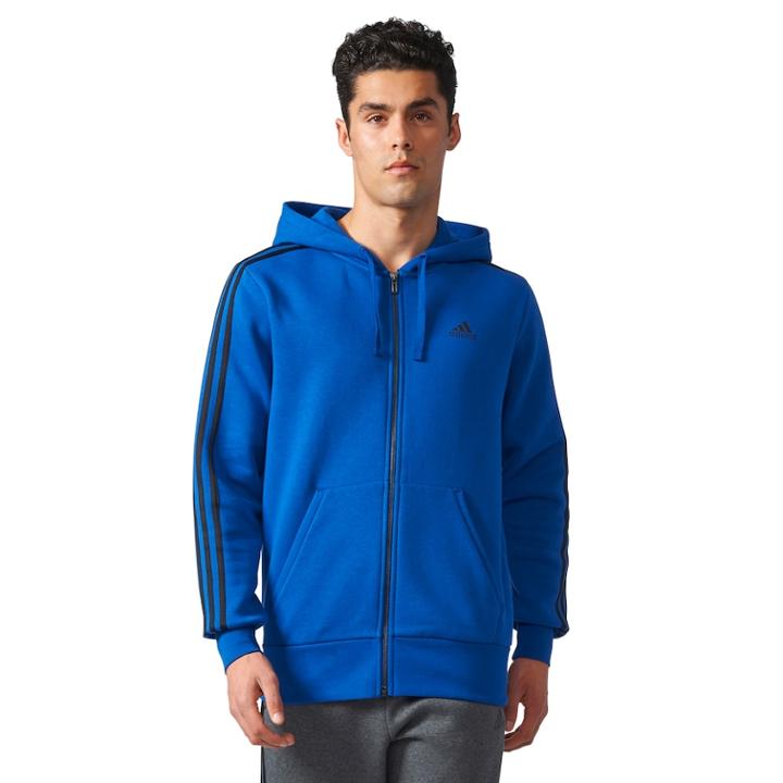 Men's Adidas Full-zip Fleece Hoodie, Size: Large, Blue