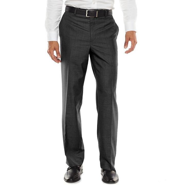 Men's Apt. 9&reg; Modern-fit Stretch Sharkskin Dress Pants, Size: 30x30, Grey (charcoal)