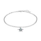 Sterling Silver Larimar Turtle Anklet, Women's, Blue