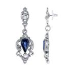 Downton Abbey Blue Faceted Drop Earrings, Women's