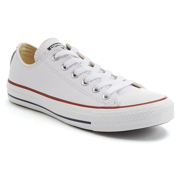 Adult Converse All Star Leather Sneakers, Adult Unisex, Size: M12w14, White