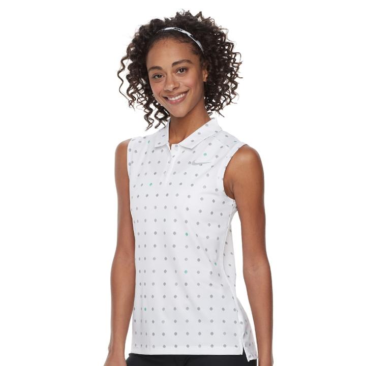Women's Nike Dry Sleeveless Golf Polo, Size: Medium, White