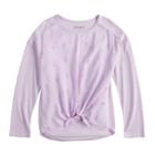 Girls 7-16 Mudd&reg; Mixed-media Knot Front Tee, Size: 10, Lt Purple