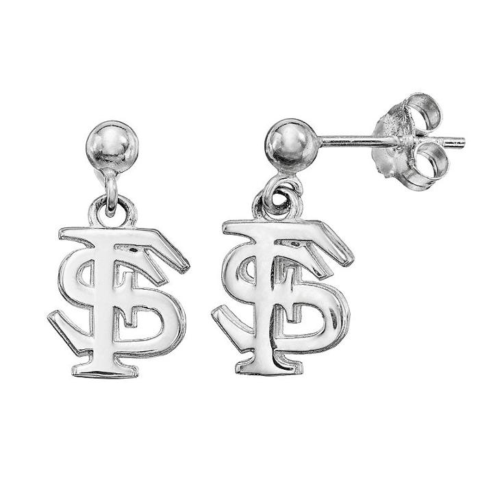 Dayna U Florida State Seminoles Sterling Silver Drop Earrings, Women's, Grey