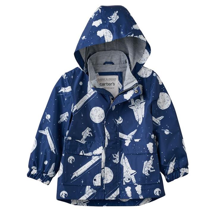 Boys 4-7 Carter's Lightweight Outer Space Rain Jacket, Boy's, Size: 7, Ovrfl Oth
