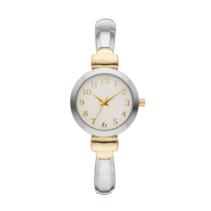 Women's Polished Two Tone Cuff Watch, Size: Small, Multicolor