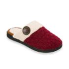Women's Dearfoams Textured Knit Closed Toe Scuff Slippers, Size: Small, Dark Red
