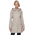 Petite Towne By London Fog Hooded Walker Jacket, Women's, Size: S Petite, Med Beige