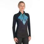 Women's Snow Angel Veluxe Paisley Quarter-zip Top, Size: Medium, Blue Other