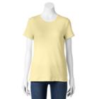 Croft & Barrow&reg; Essential Crewneck Tee - Women's, Size: Medium, Lt Yellow