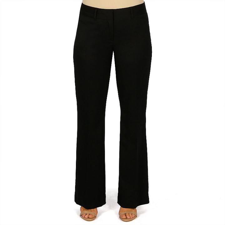 Women's Harve Benard Straight-leg Dress Pants, Size: 8, Black