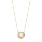 14k Gold Mother-of-pearl Square Necklace, Women's, Size: 17, White
