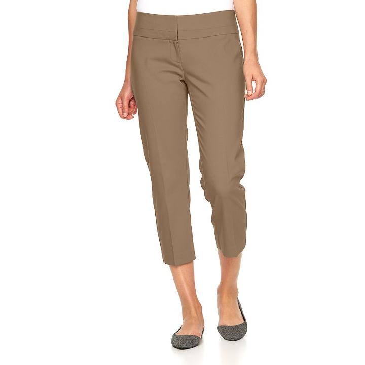 Women's Apt. 9&reg; Torie Modern Fit Capri Dress Pants, Size: 4, Brown