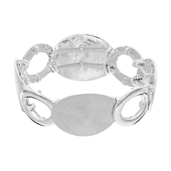 Dana Buchman Disc & Circle Link Stretch Bracelet, Women's, Silver