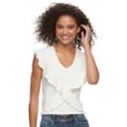 Juniors' American Rag Ruffled Top, Size: Medium, White