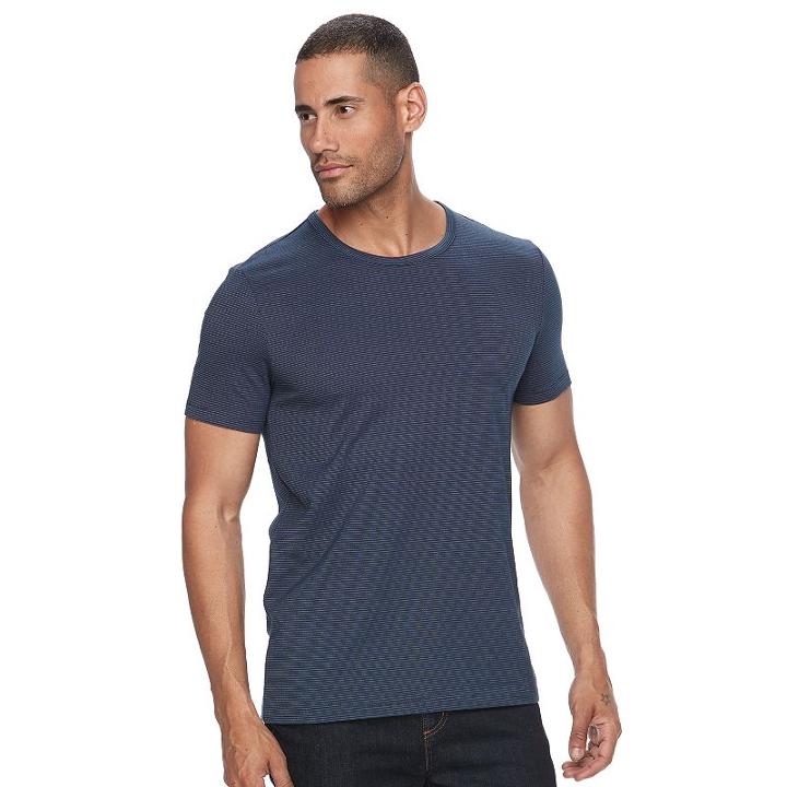 Men's Apt. 9&reg; Texture-striped Stretch Tee, Size: Xl, Blue