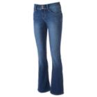 Juniors' Hydraulic Stiletto Faded Bootcut Jeans, Teens, Size: 13, Blue