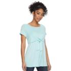 Maternity A:glow Tie Accent Popover Nursing Tee, Women's, Size: Xxl-mat, Med Blue