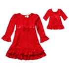 Dollie & Me Sweater-knit Dress Set - Girls 7-16, Size: 14, Red