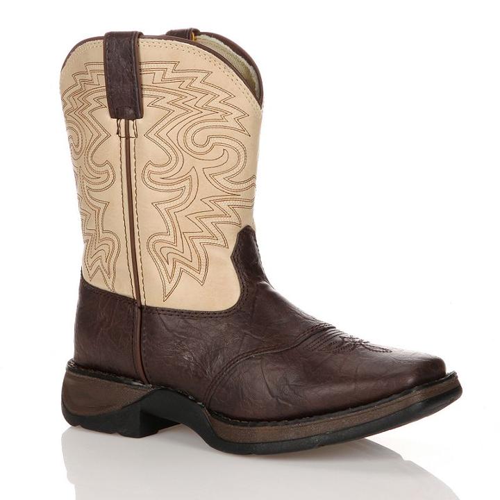 Lil Durango Boys' 8-in. Saddle Westerm Boots, Boy's, Size: 2.5, Brown