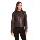 Women's Excelled Leather Motorcycle Jacket, Size: Medium, Brown