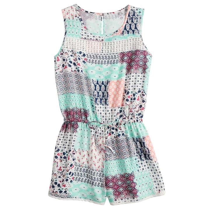 Girls 7-16 Joey B Crochet Romper, Size: Small, White