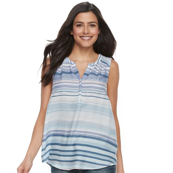 Women's Sonoma Goods For Life&trade; Printed Tank, Size: Xxl, Med Blue