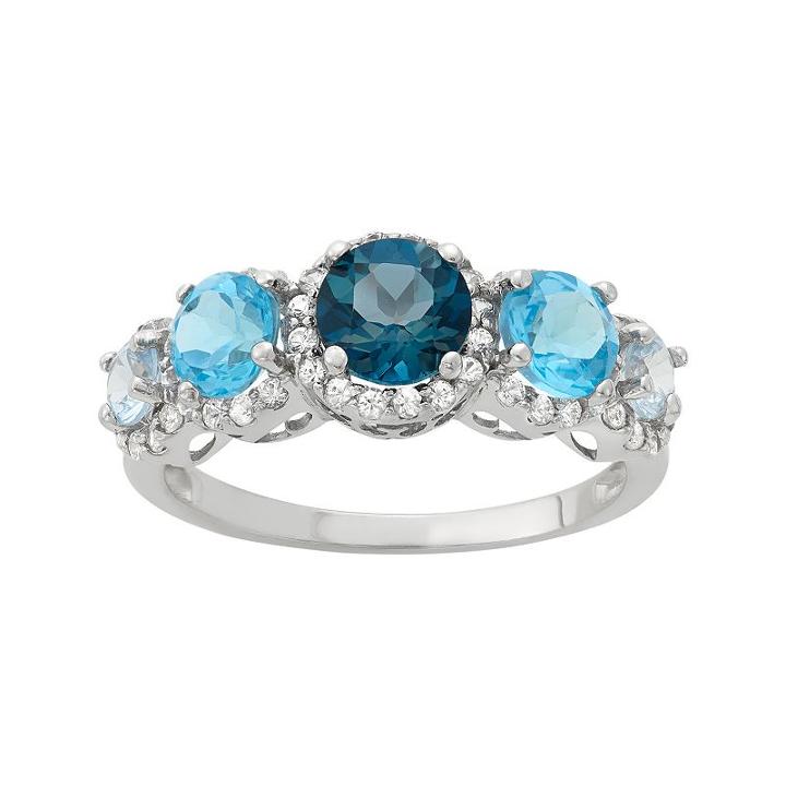 Sterling Silver Blue Quartz & Swiss Blue Topaz Ring, Women's, Size: 7