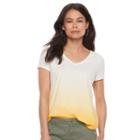 Petite Sonoma Goods For Life&trade; Essential Print V-neck Tee, Women's, Size: M Petite, Gold