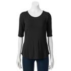 Women's Apt. 9&reg; Modern Essential Scoopneck Tee, Size: Xl, Black