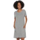 Women's Sonoma Goods For Life&trade; Keyhole Sleep Shirt, Size: Small, Med Grey